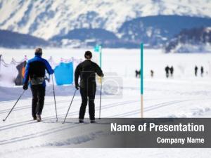 Cross country skiing PowerPoint Template