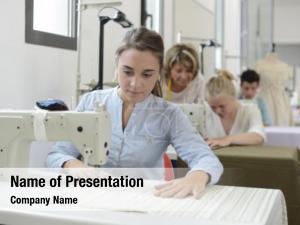 Training student girl class working PowerPoint Template