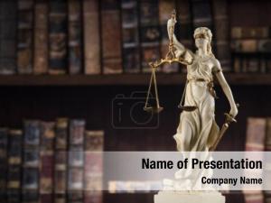 Statue god law, lady justice PowerPoint Template