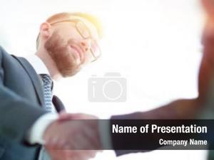 Handshake businessmen making business etiquette, PowerPoint Template