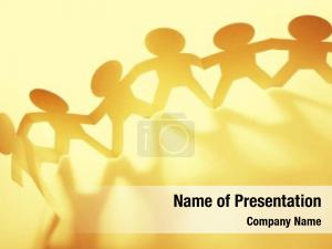 Business team team of paper chain PowerPoint Template