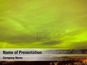 Aurora Over The Green Field PowerPoint Template