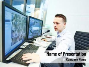 Surveillance video monitoring security system PowerPoint Template