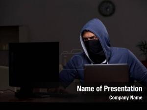 Computer hacker hacking late night