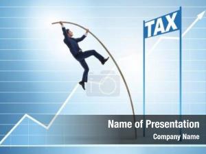 Over businessman jumping tax tax