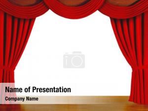 Curtain stage red empty white PowerPoint Template