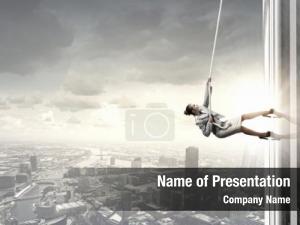 Businesswoman concept competition climbing office PowerPoint Template