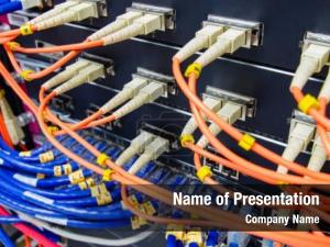 Network fiber optic cable connect PowerPoint Template