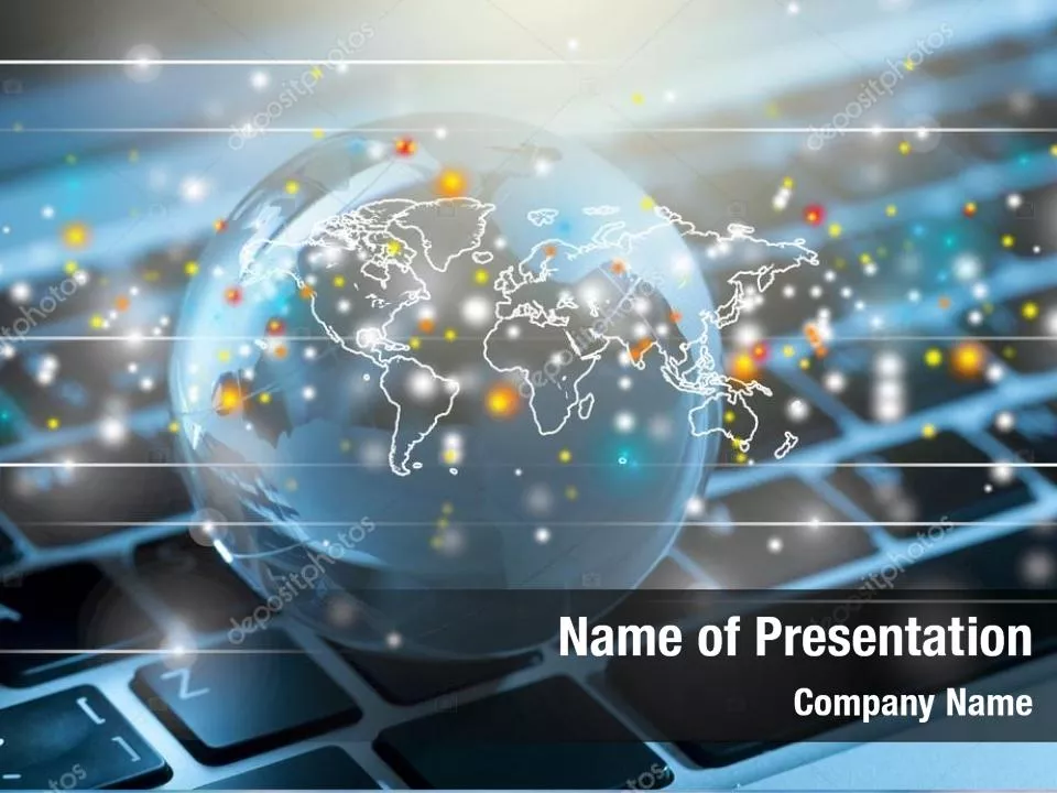 Glass Globe On Laptop Computer