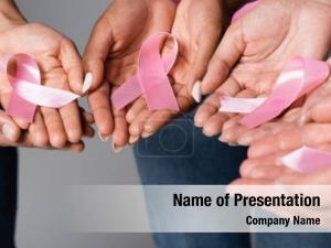 Pink hands holding ribbon breast