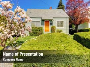 Green house building trees  PowerPoint Template