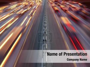 Urban motion blurred traffic  PowerPoint Template