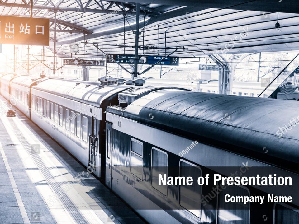 Transportation high speed train PowerPoint Template Transportation