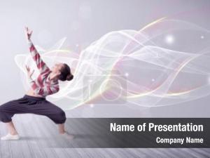 Hip beautiful young hop dancer PowerPoint Template