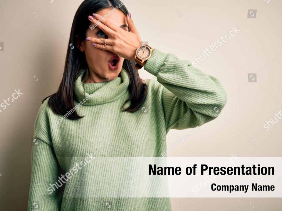 Young Blue Eyes Woman PowerPoint Template - Young Blue Eyes Woman ...