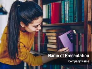 Bookshelves of Library Free PowerPoint Template