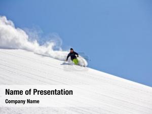 Snowboarding In Deep Snow PowerPoint Template