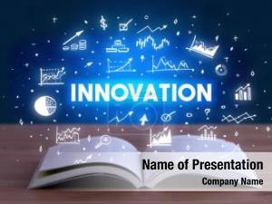 Innovation opeen book inscription, business PowerPoint Template