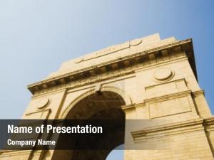 View low angle war memorial,