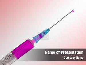 Vaccine syringe pink drop needle