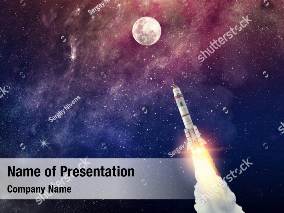 Rocket in space PowerPoint Template - Rocket in space PowerPoint Background