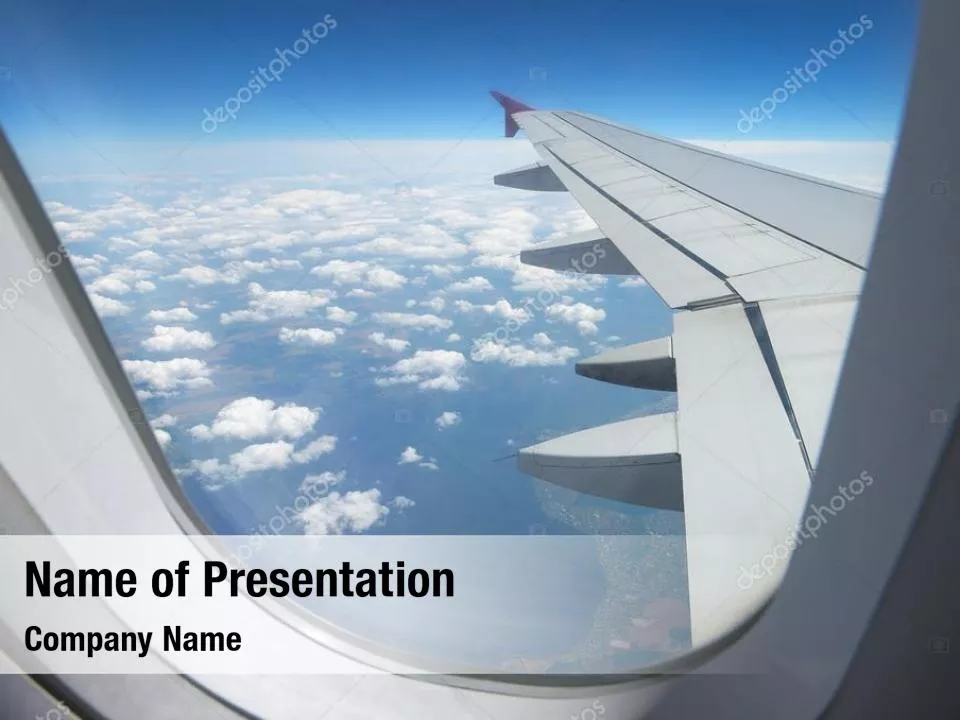 View of Plane Wing Through Porthole