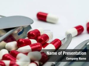 Red and White Pills PowerPoint Template