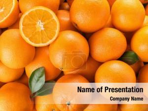 Summer Background with Oranges PowerPoint Template