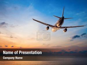 Airplane Flying PowerPoint Template