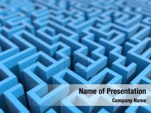 Blue Labyrinth PowerPoint Template