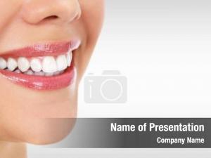 Close up Beautiful Female Smile PowerPoint Template