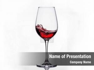 Bottle of Red Wine and Half Full Glass on White Background PowerPoint Template