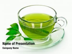 Green Tea Cup PowerPoint Template