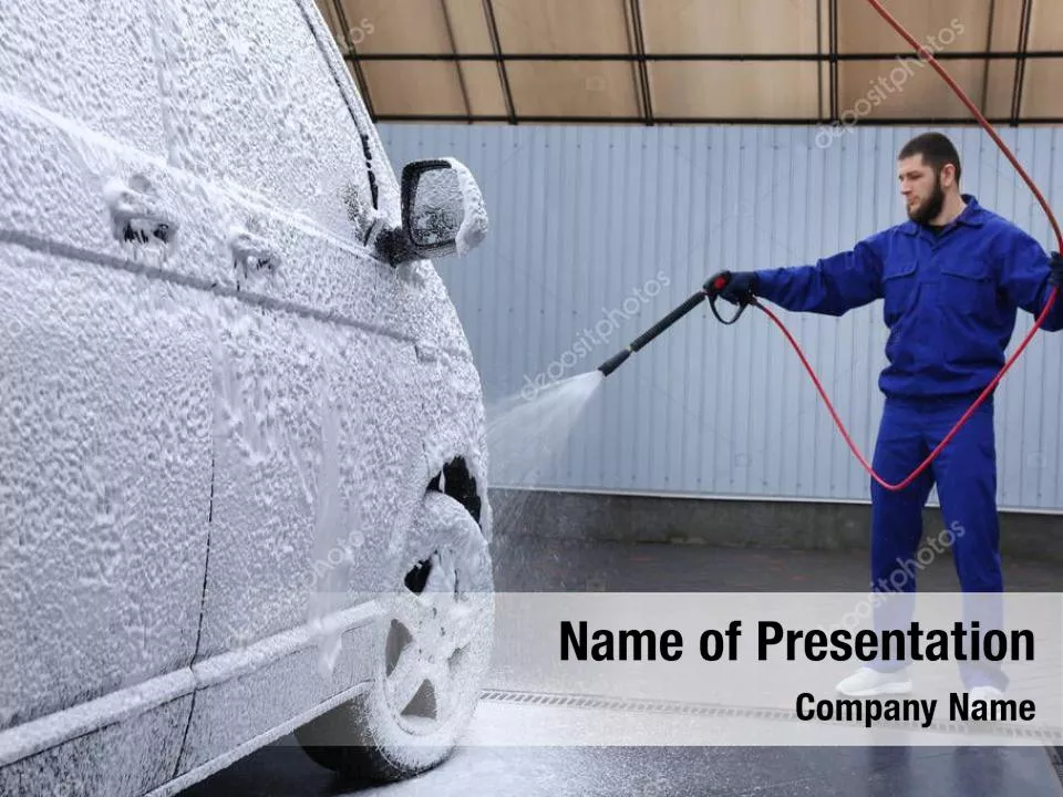 Covering a Car with Foam at Car Wash