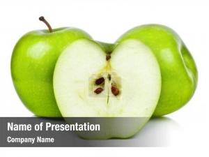 Cut Green Apple PowerPoint Template