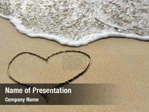 Heart On Sand PowerPoint Template