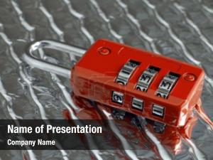 Red Lock PowerPoint Template
