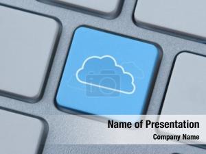 Upload to Cloud Button PowerPoint Template