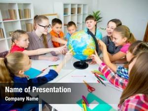 Students at Work PowerPoint Template