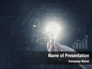 Light Bulb and Blackboard with Formulas