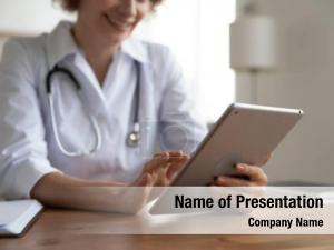 Physician with Tablet PowerPoint Template