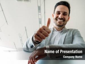 Man Shows Thumb Up PowerPoint Template
