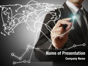 Businessman Drawing Growing Graph PowerPoint Template