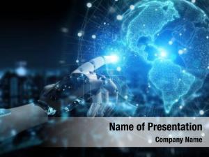 Dark Digital Globe PowerPoint Template