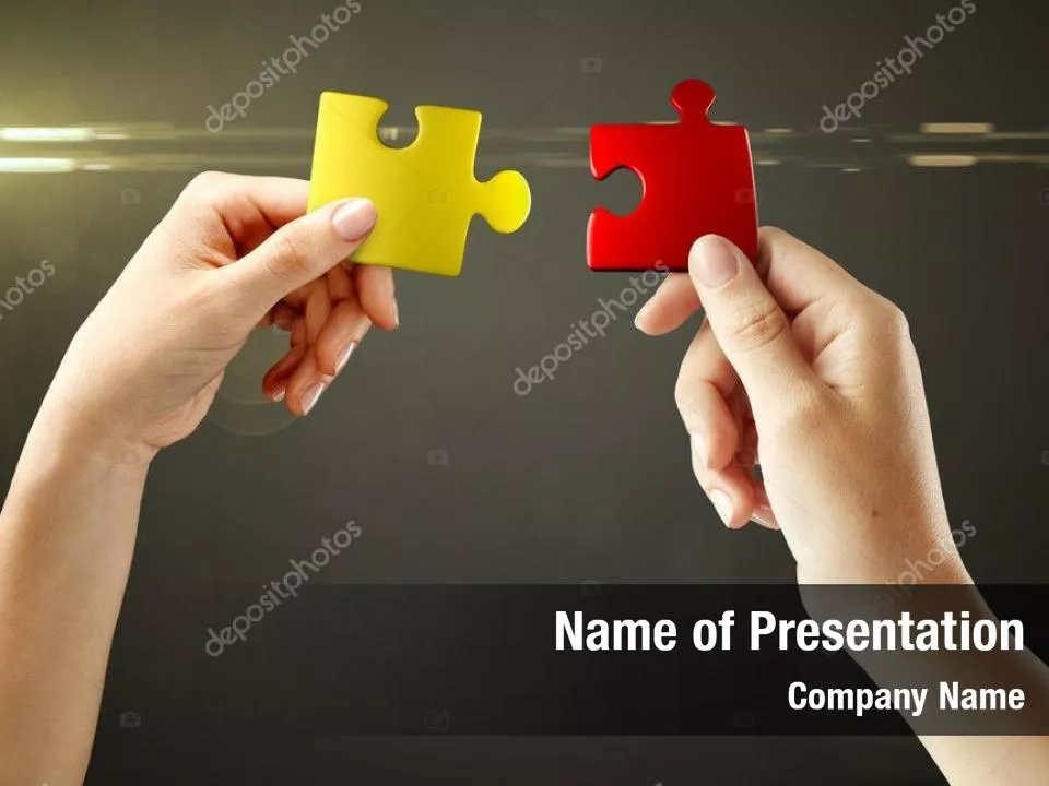 Woman Joining Two Jigsaw Puzzle Pieces