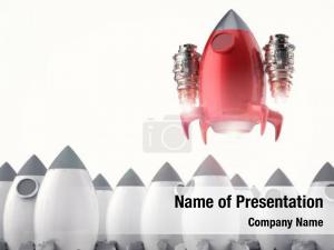 Red Rocket Launching PowerPoint Template