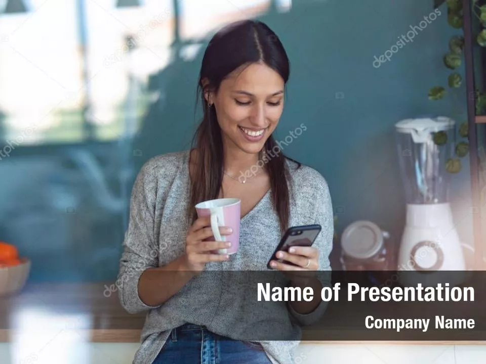 Pretty Smiling Woman with Smartphone