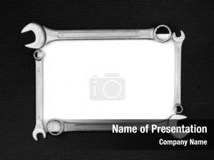 Blank Card with Wrenches PowerPoint Template