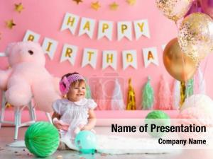 Cute Girl Birthday Background PowerPoint Template