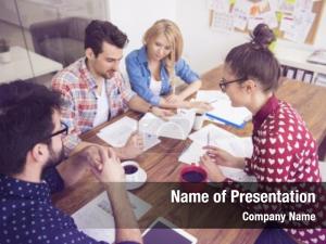 Group of Business People Working Together PowerPoint Template